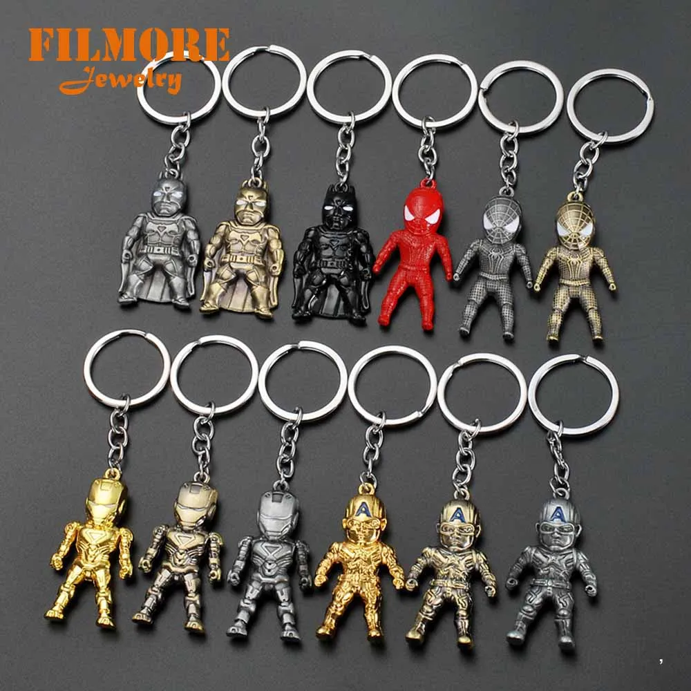 Супергерой Marvel фигурка Бэтмена брелок Человек паук Капитан Америка Железный
