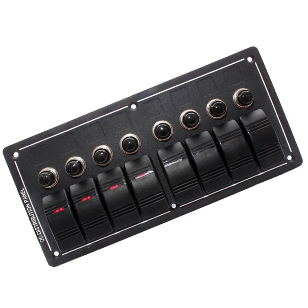 8 кнопочный светодиодный кулисный выключатель для лодки алюминиевая