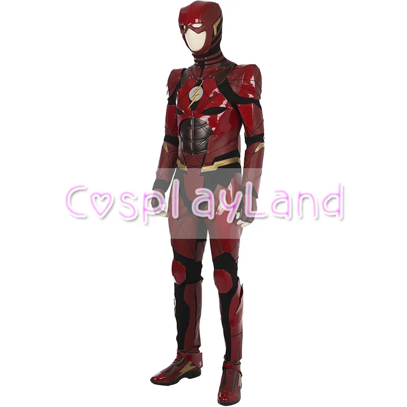 Лига Справедливости flash Косплэй костюм красный кожаный костюм супергероя костюмы на Хэллоуин для взрослых индивидуальный заказ комбинезон флэш-костюм