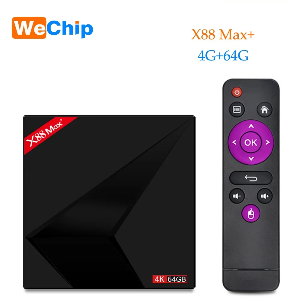 X88 MAX+ tv Box Android 8,1 4G 64G 2,4G/5G двухдиапазонный Wif RK3328 Penta-Core 4k HD медиаплеер добавить type-c USB телеприставка