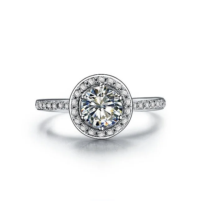 

Женское Обручальное кольцо с имитацией бриллианта, универсальное ювелирное изделие из чистого золота 18 К, 1 карат