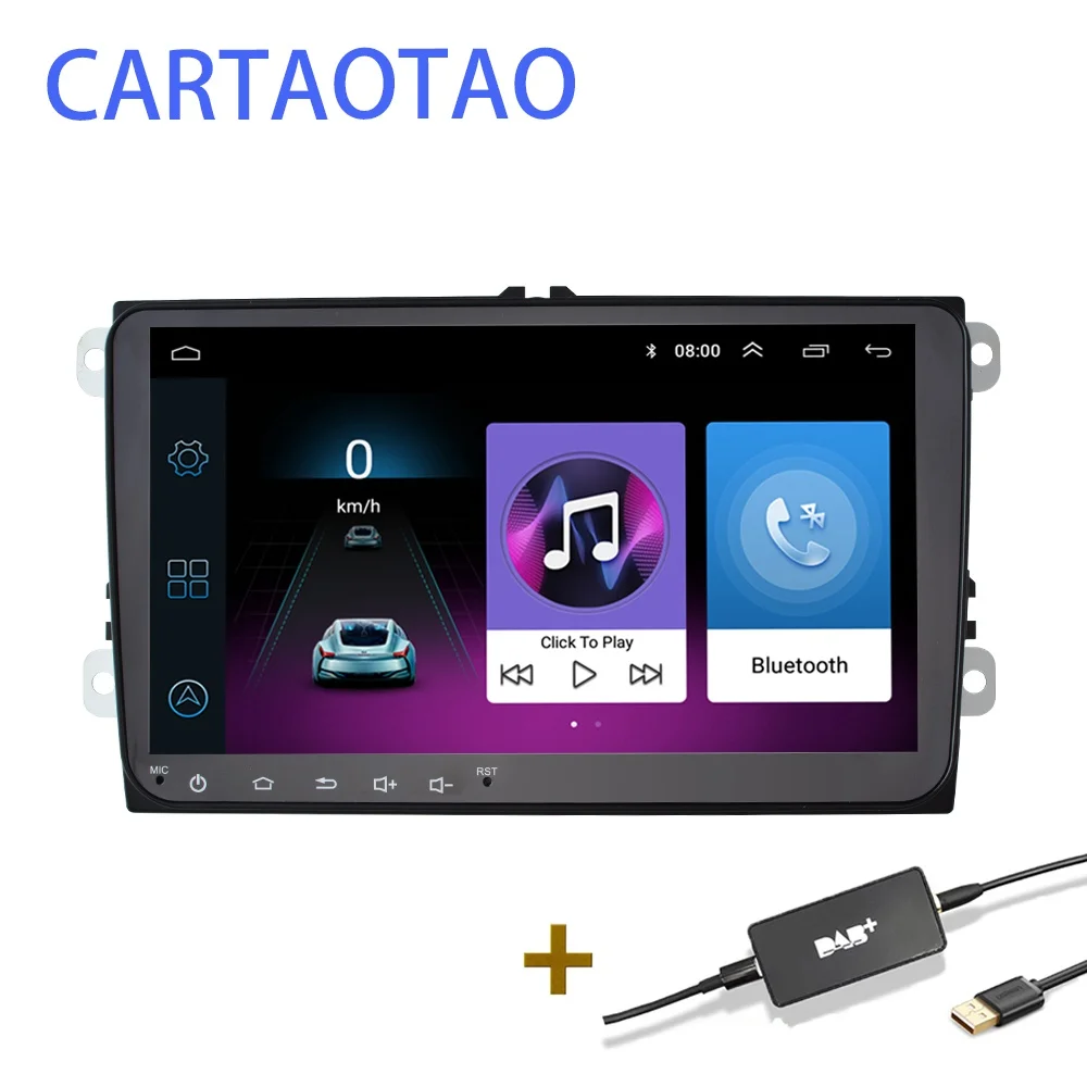 " 2din Android 8.1 GO автомобильный радиоприемник GPS-навигатор для Volkswagen Skoda Octavia Golf 5 6 Турана Passat B6 Jetta Поло Tiguan стерео WIFI - Цвет: WIFI 1G-16G-DAB