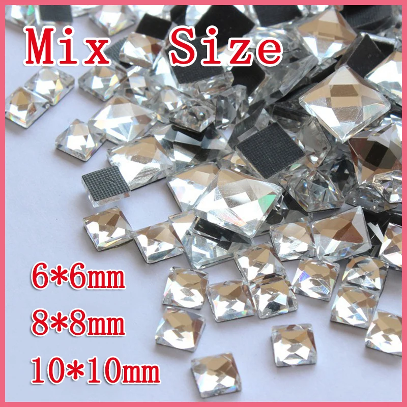 Стразы разных размеров с прозрачными кристаллами горячей - Цена: 720.3