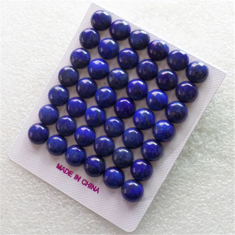 (42 шт./лот) оптовая продажа натуральный Лазурит Круглый Кабошон 9x5 мм Бесплатная