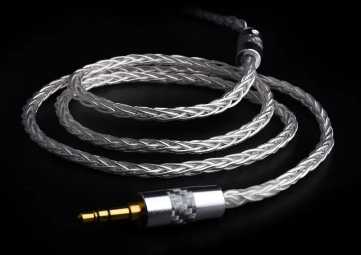 Diy провод для наушников с одним кристаллом медный посеребренный кабель ie80 mmcx 0 78