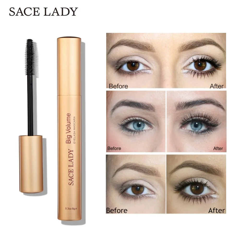 SACE LADY Mascara Makeup Brand Curling Thick Black Eye Lashes Rimel Professional Make Up Volume Natural Eyelash Cosmetic |