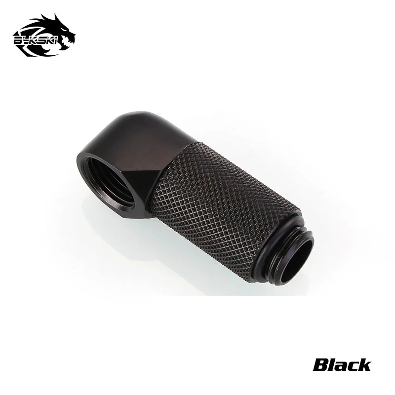 black BYKSKI G1/4 ''90 градусов поворотный фитинг/продлить 15/20/25/30/35/40 мм Диаметр водяного адаптеры охлаждения Цвет черный, серебристый цвет B-RD90-EXJ - Цвет лезвия: black