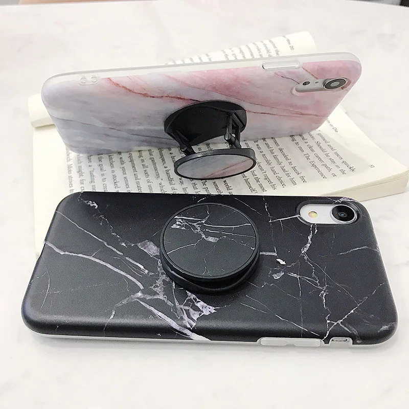 Мраморная Складная опора для iphone XR Max мобильный телефон оболочка iPhone6s 7 8 Plus кольцо