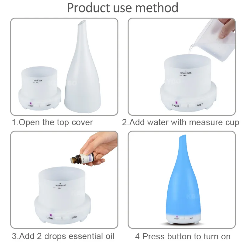 KBAYBO essential oil diffuser air humidifier cool mist maker aromatherapy 7 color led lights for home fogger with remote control | Бытовая
