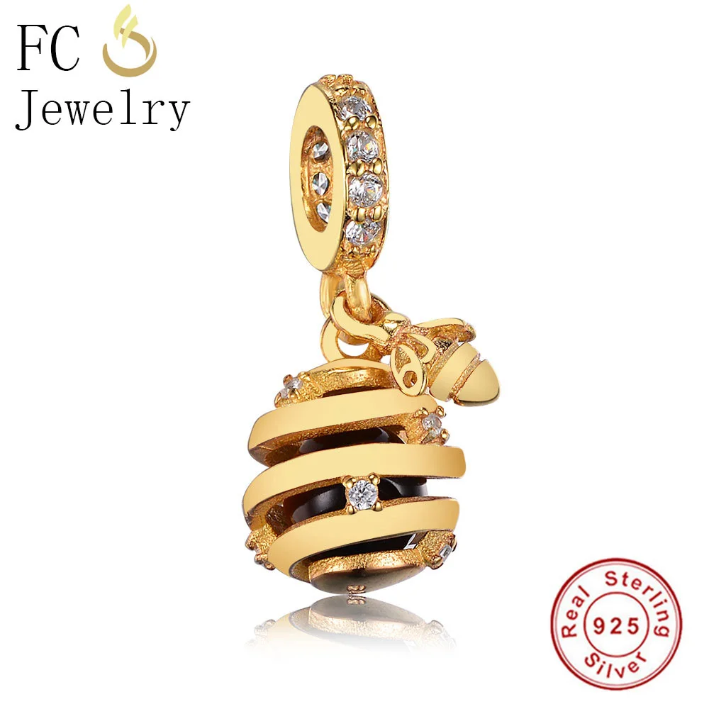 FC0159 FC ювелирное изделие, браслет Pandora, 925 серебро, морской коралл, золото, раковина для рыбы, голубой тигровый глаз, ангел, камень, бисер, Berloque, сделай сам - Цвет: FC0159