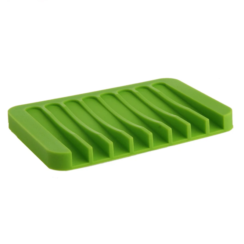 

Fashion Silicone Flexible Soap Dish Plate Bathroom Soap Holder Soap Box