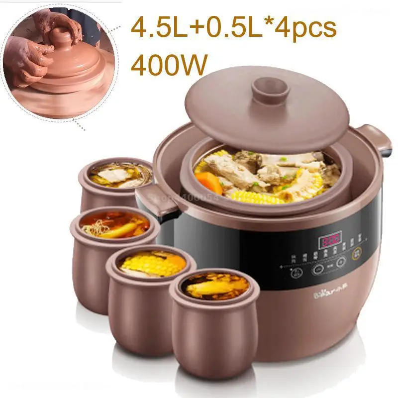 4.5L электрическая Мультиварка Redware s керамическая каша суповая тушеная плита с 5 кастрюлями защита от сухости 9,5 h БРОНЬ