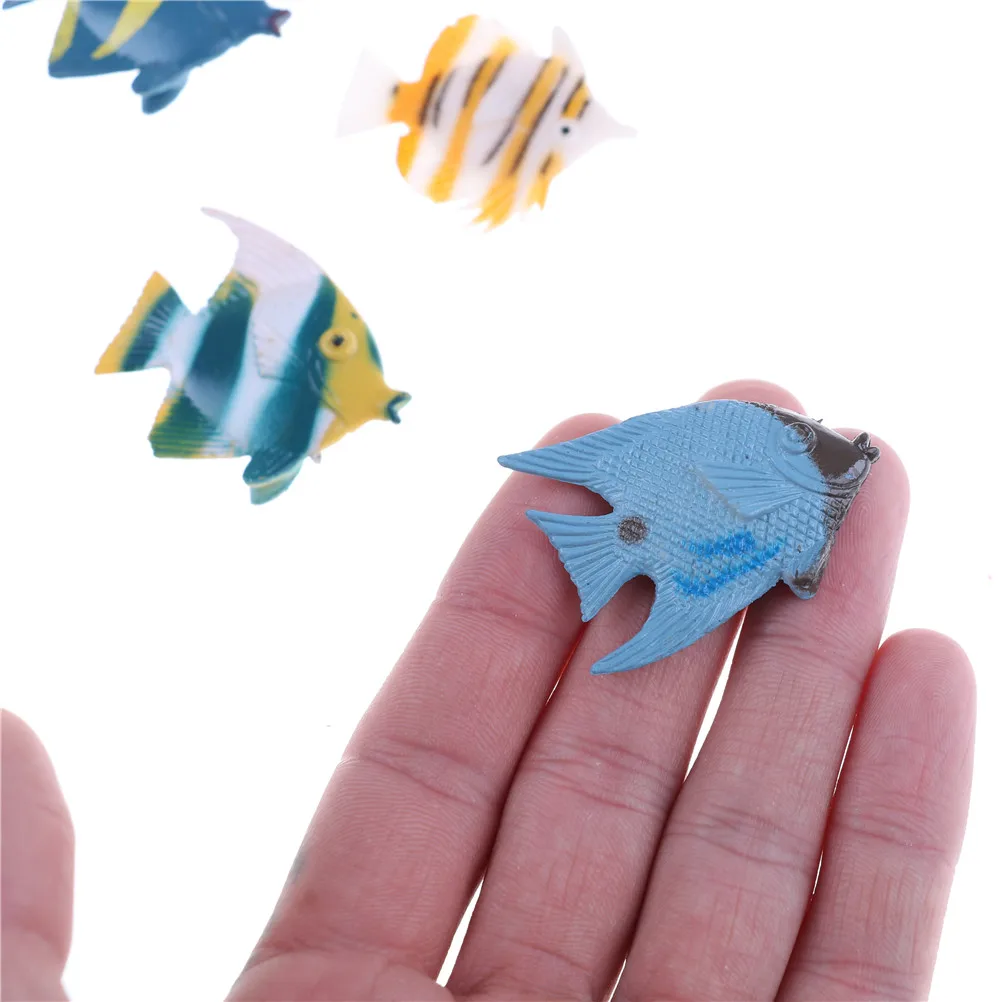 

2018 12 pcs Tropical Ocean Fish Pet Figures Toy Gift Sea Life Model Toys PVC Pool Fish Toy Early Education Mini Marine Animals