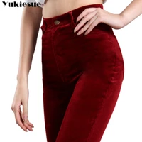 hot sale autumn and winter womens pants fashion comfortable pants increase size 27 34 corduroy elastic waist pants a467