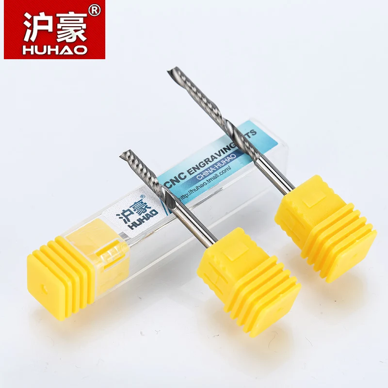 HUHAO 10 шт./лот хвостовик 3 175 мм Фреза Одиночная фреза спиральная CNC для МДФ карбида