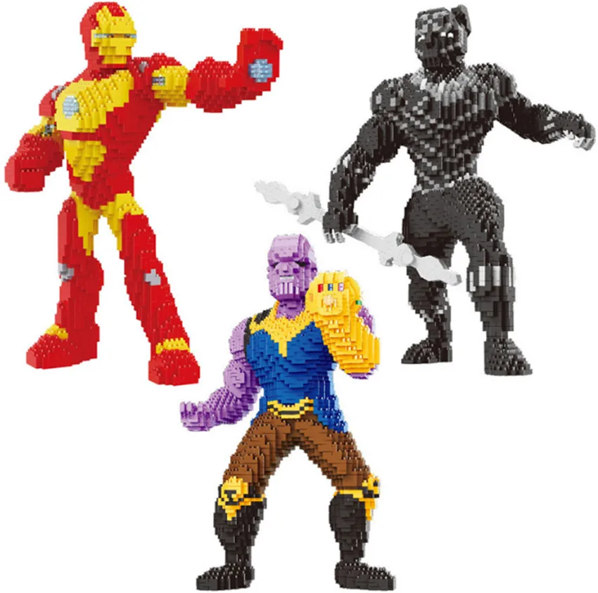 Marvel Мстители DIY Строительные алмазные нано блоки игрушка супер герой Железный
