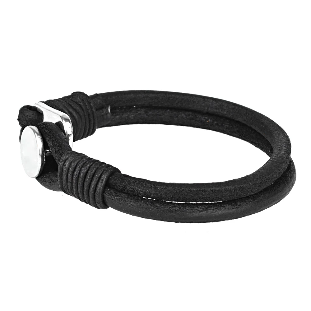 Кожаный браслет ручной вязки с кнопками из сплава в стиле панк | Украшения и