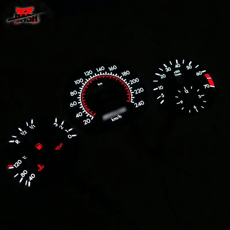 DASH 240 км для Mercedes W124 W126 W201 190E 1985 1995 EL светящийся манометр черная панель белое
