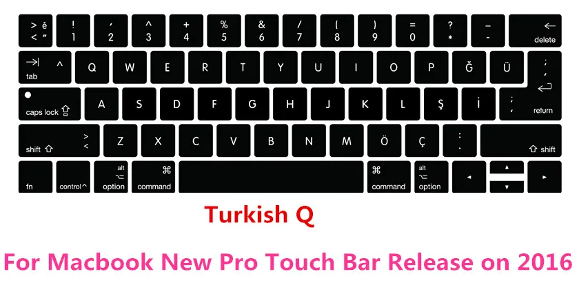 Для Macbook New Pro 13 "A1706 15" A1707 с сенсорной панелью релиз 2017 США и ЕС турецкий Q
