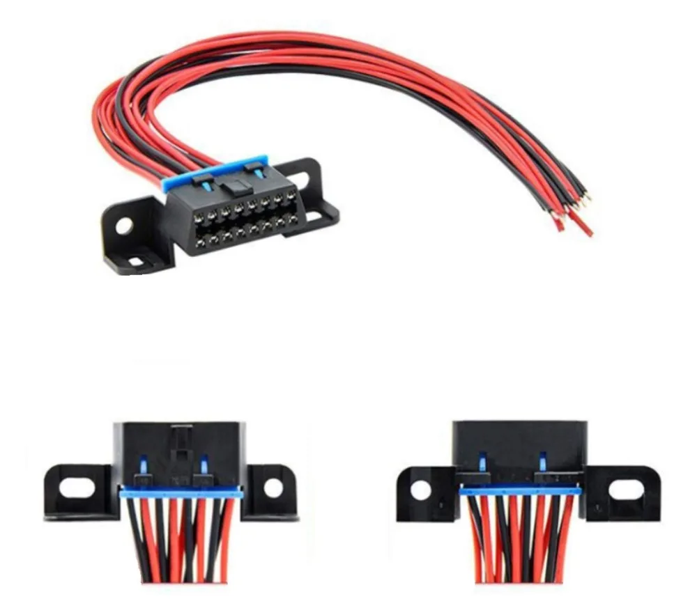 J1962F OBD2 16 Pin гнездовой разъем фиксированный жгут женский конструктор тире порт с полным кабелем