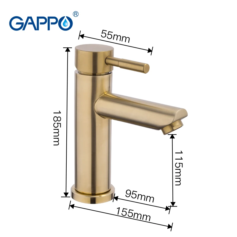 GAPPO Смесители Для Раковины из нержавеющей стали золотого цвета смесители для