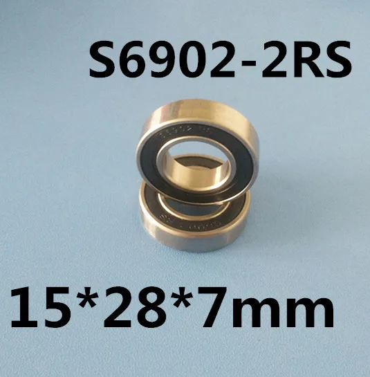 

Free shipping 2pcs S6902-2RS stainless steel 440C deep groove ball bearing 15x28x7mm 6902 61902