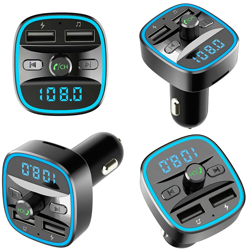 Двойное USB быстрое зарядное устройство Автомобильный mp3 плеер Bluetooth FM модулятор передатчик аудио автомобильный музыкальный дисплей Громкая связь вызов авто аксессуары