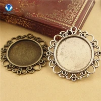 mingxuan 10pcslot inner size 25mm antique bronzeantique silver jewelry accessories cork base alloy tray
