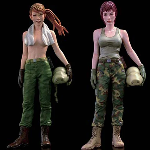 

1/20 Independent Mercenary Army Female Ace pilot Resin kit Figure GK Two states of the upper half Uncoated No colour