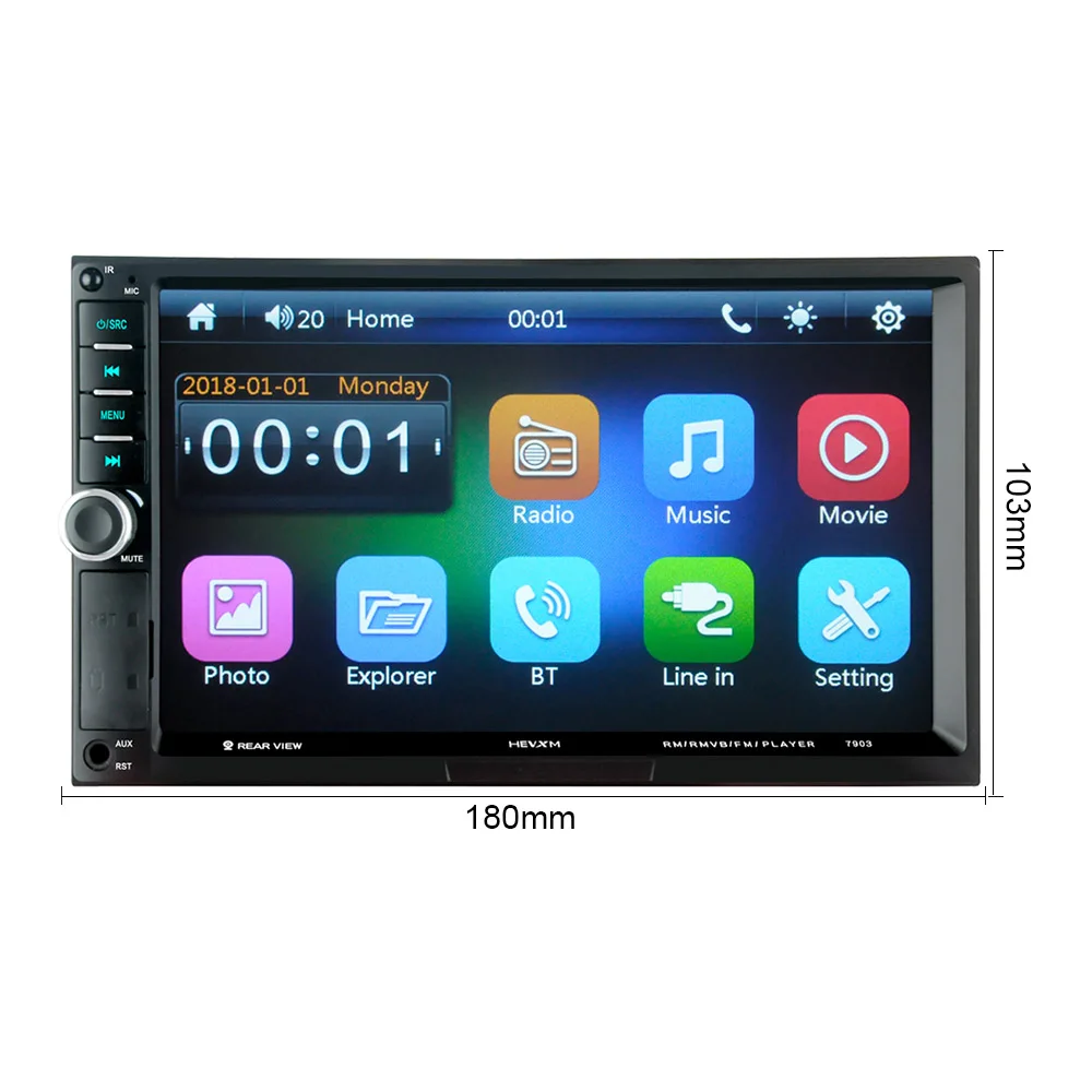 AIYIMA 7 &quotСенсорный экран 2 Din HD цифровой Дисплей Bluetooth Автомобильный