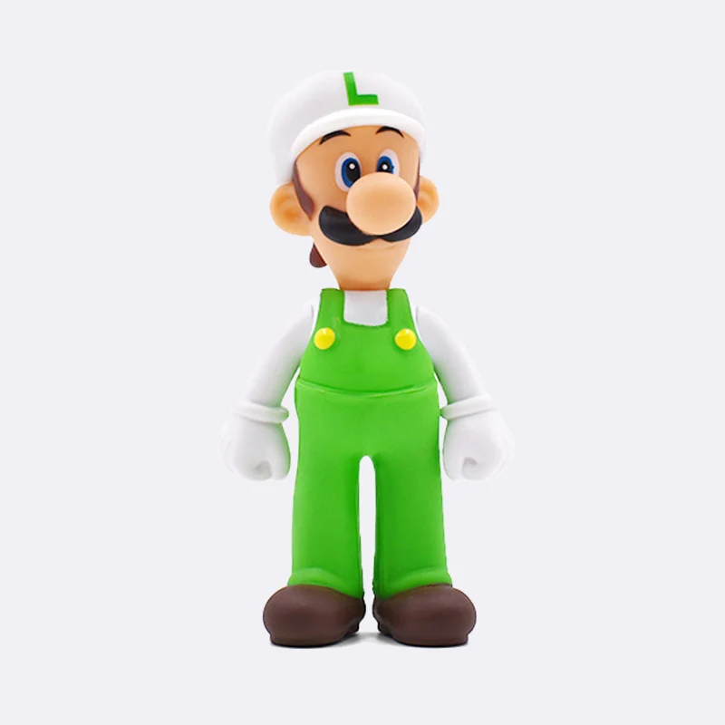 white hat Luigi 13 см Super Mario Bros Bowser Luigi Koopa Йоши Марио уарио производитель Odyssey Donkey Kong Toad ПВХ Фигурки Модели кукол игрушки - Цвет: white hat Luigi
