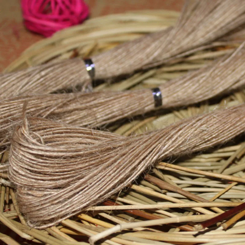 2 шт. 20 м/лот коричневая веревка для бирки из крафт бумаги 100% льняные шнуры