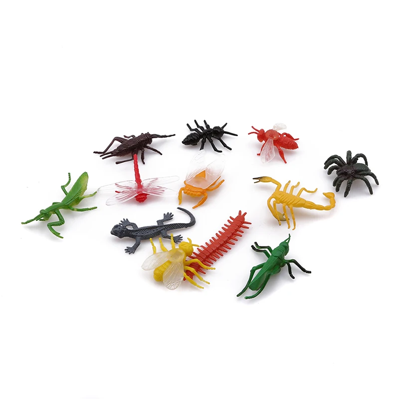 Insect combination 12 шт./компл. диких животных Динозавр ферма насекомых моделирование мелких животных модель детских игрушек для детей младшего возраста познавательные деловой Подарочный костюм из нержавеющей стали - Цвет: Insect combination