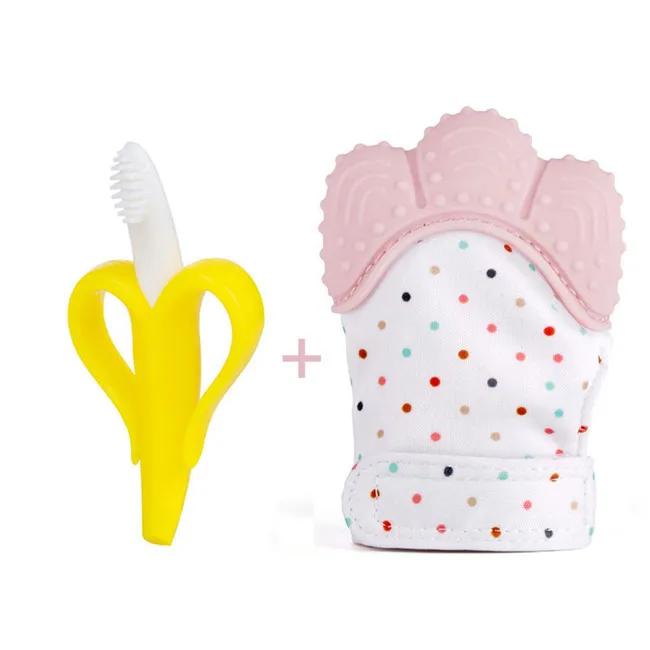 Pink 1 шт. силиконовый Прорезыватель для зубов Pacifier перчатка Прорезывание Зубов, жевательные новорожденный уход бусы-прорезыватели для младенцев без добавления бисфенола А пастельных 5 цветов - Цвет: Pink