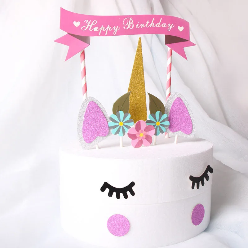 ELOMAN unicorn cake topper for baby shower birthday party decoration | Дом и сад