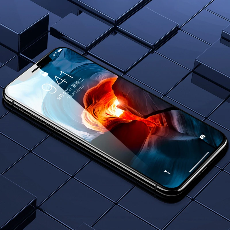 Изогнутое закаленное стекло с клеем для iPhone X XR Xs Max Защита экрана Apple 6 7 8 plus