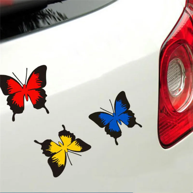 Автомобильные наклейки в виде бабочки стильные светоотражающие на крышку