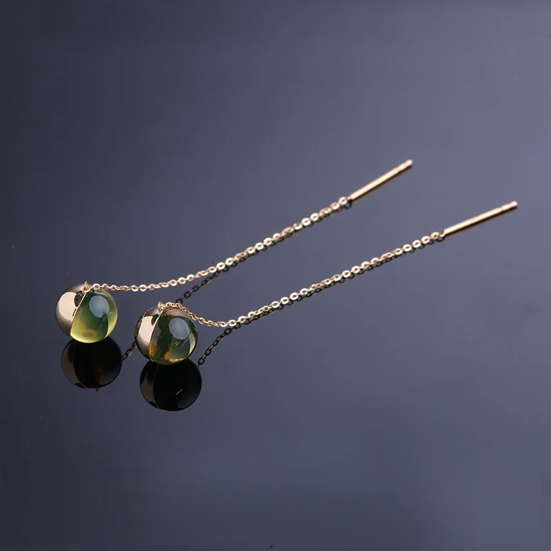 Robira Простой полосы бар длинная цепочка падение/Висячие серьги 18 К розовое золото