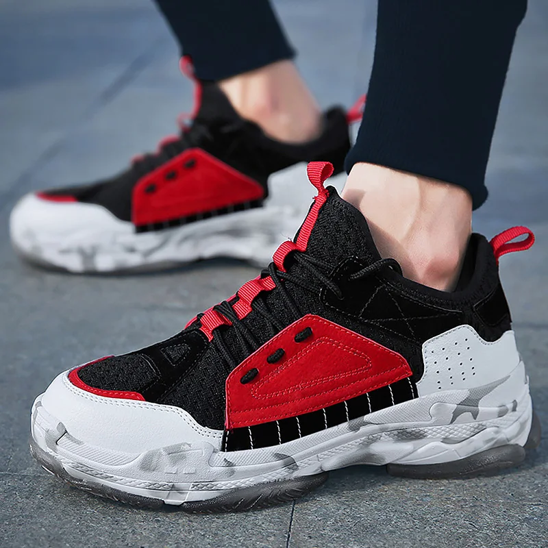 Новинка кроссовки для мужчин Дизайнерская обувь в стиле пэчворк на платформе