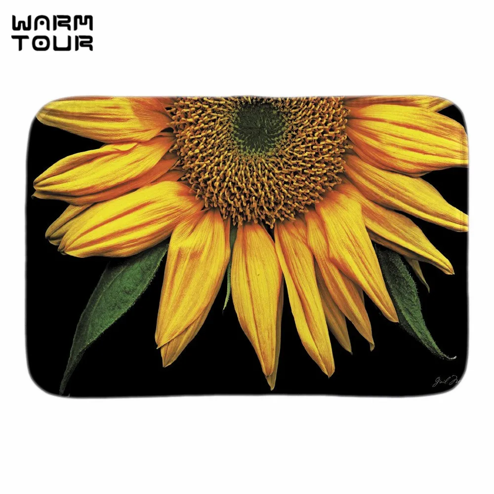 Теплый туристический садовый карликовый дверной коврик в виде подсолнуха