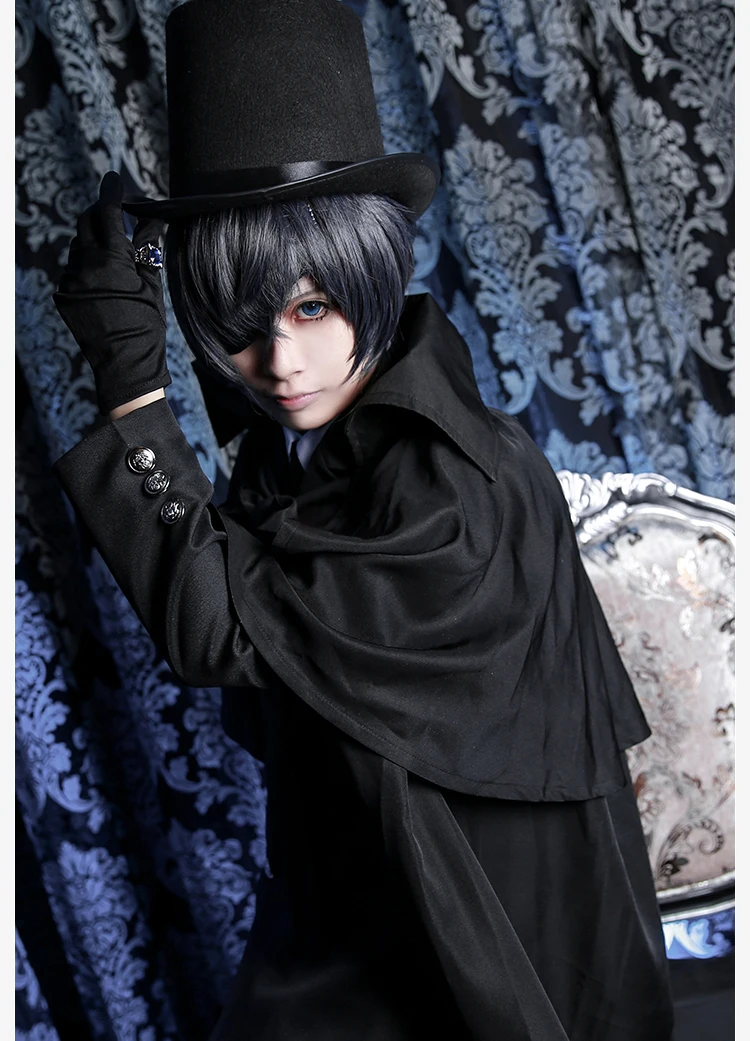 Аниме Черный дворецкий Ciel Phantomhive, похоронный маскарадный костюм Kuroshitsuji, костюм на Хэллоуин, нарядный наряд для вечеринки, повседневные костюмы для мужчин
