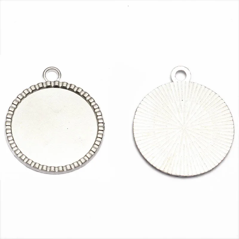 10pcs filigree cameo cabochon 25mm base pendant tray Glass Cabochon Base Setting DIY Jewelry Making Findings Components B | Украшения и