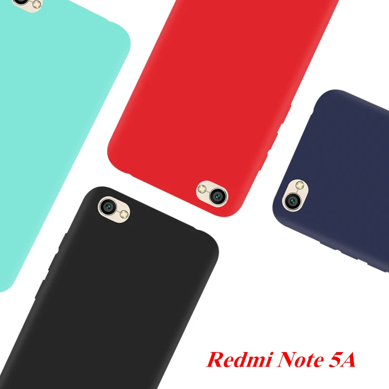 HCCZ Redmi Note 5A Matte Pure Color Soft Silicone Case for Xiaomi Non-slip Protective Cover High Quality | Мобильные телефоны и