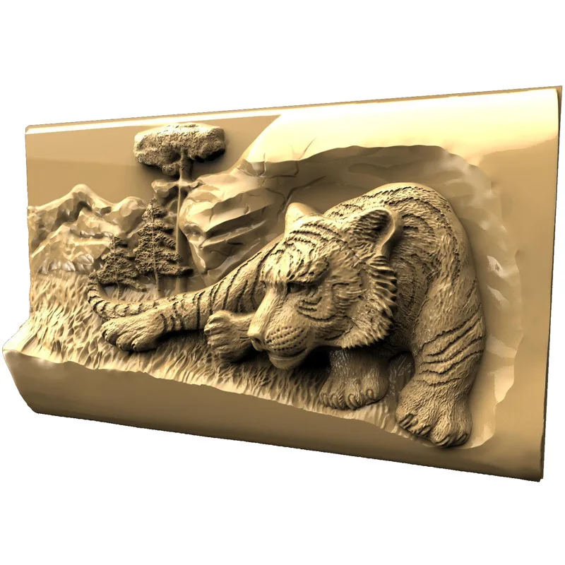 

3d-модель тигра, рельеф STL для ЧПУ, формат STL, 3d рельеф, STL-роутер, 3-осевой гравер, ArtCam