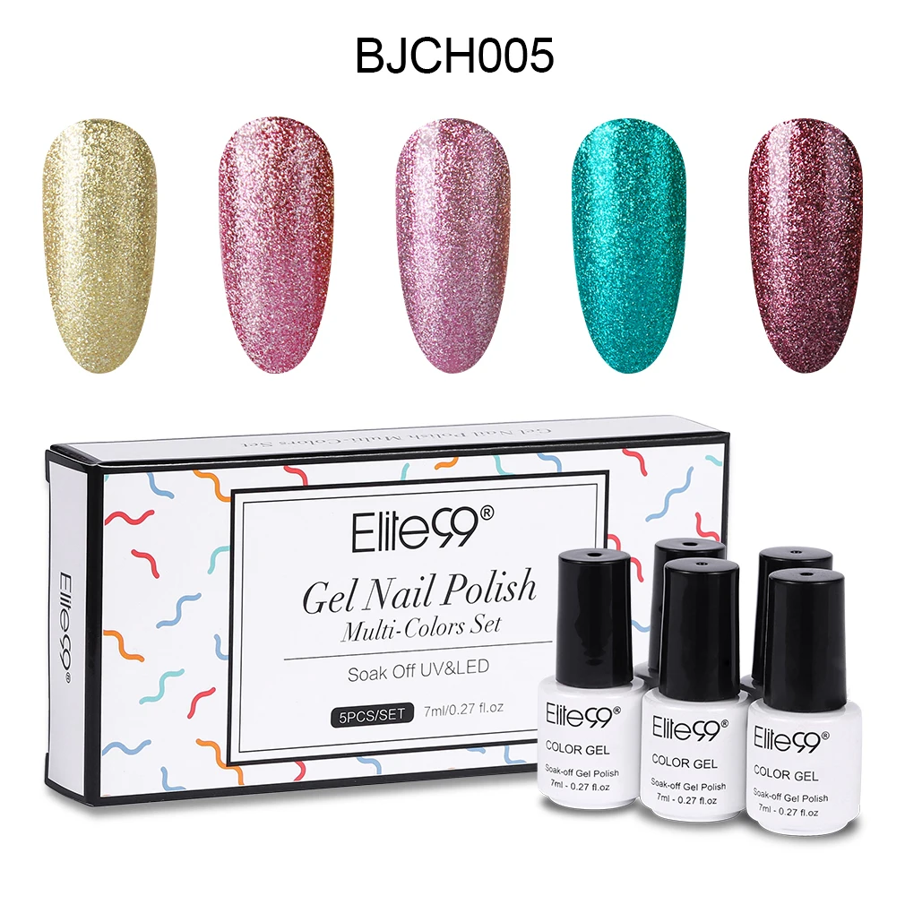 BJCH005 Elite99 5 шт./лот Платиновый Цветной Гель-лак для ногтей с подарочной коробкой телесного цвета УФ Гель-лак для ногтей Полупостоянный лак для ногтей - Цвет: BJCH005