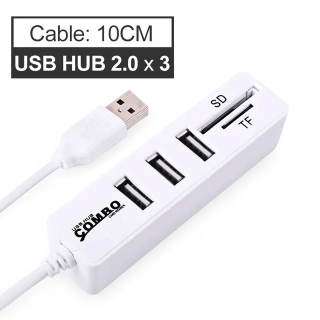 3 Ports 2.0 10CM EASYIDEA usb-хаб 3,0 Мульти USB разветвитель 3,0 Micro USB 3 концентратора 3/6 Порты устройство для чтения карт SD TF хаб для ПК Компьютерные аксессуары - Цвет: 3 Ports 2.0 10CM