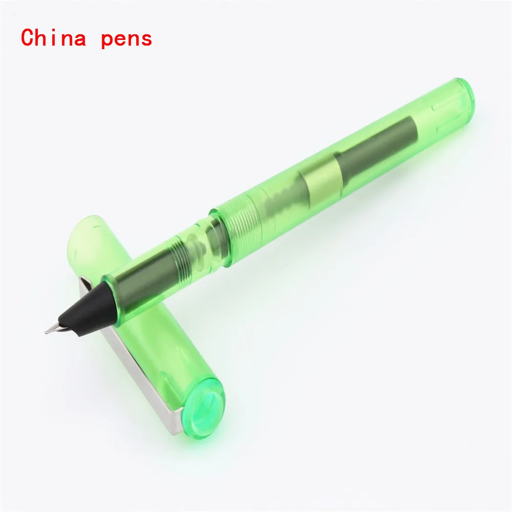 Green fine JINHAO 991 все прозрачные 5 цветов Учебная практика офисные канцелярские тонкие перьевые ручки новые - Цвет: Green fine