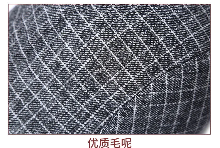 YIFEI Newsboy твидовый плед Gatby Painter Planas Gorras Взрослый Регулируемый зимний мужской утепленный шерстяной клетчатый теплый берет