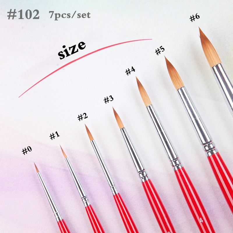 Artsecret 102 7PC/Set High Quality Korea Taklon Hair Wooden Handle Art Supplies Watercolor Acrylic Paint Artist Brushes | Канцтовары для