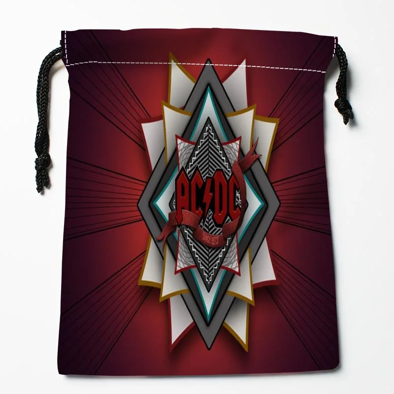 Белый Новое прибытие ACDC сумки на шнуровке на заказ хранения печатных получить мешок тип сумки, сумки для хранения размер 18X22 см - Цвет: Белый